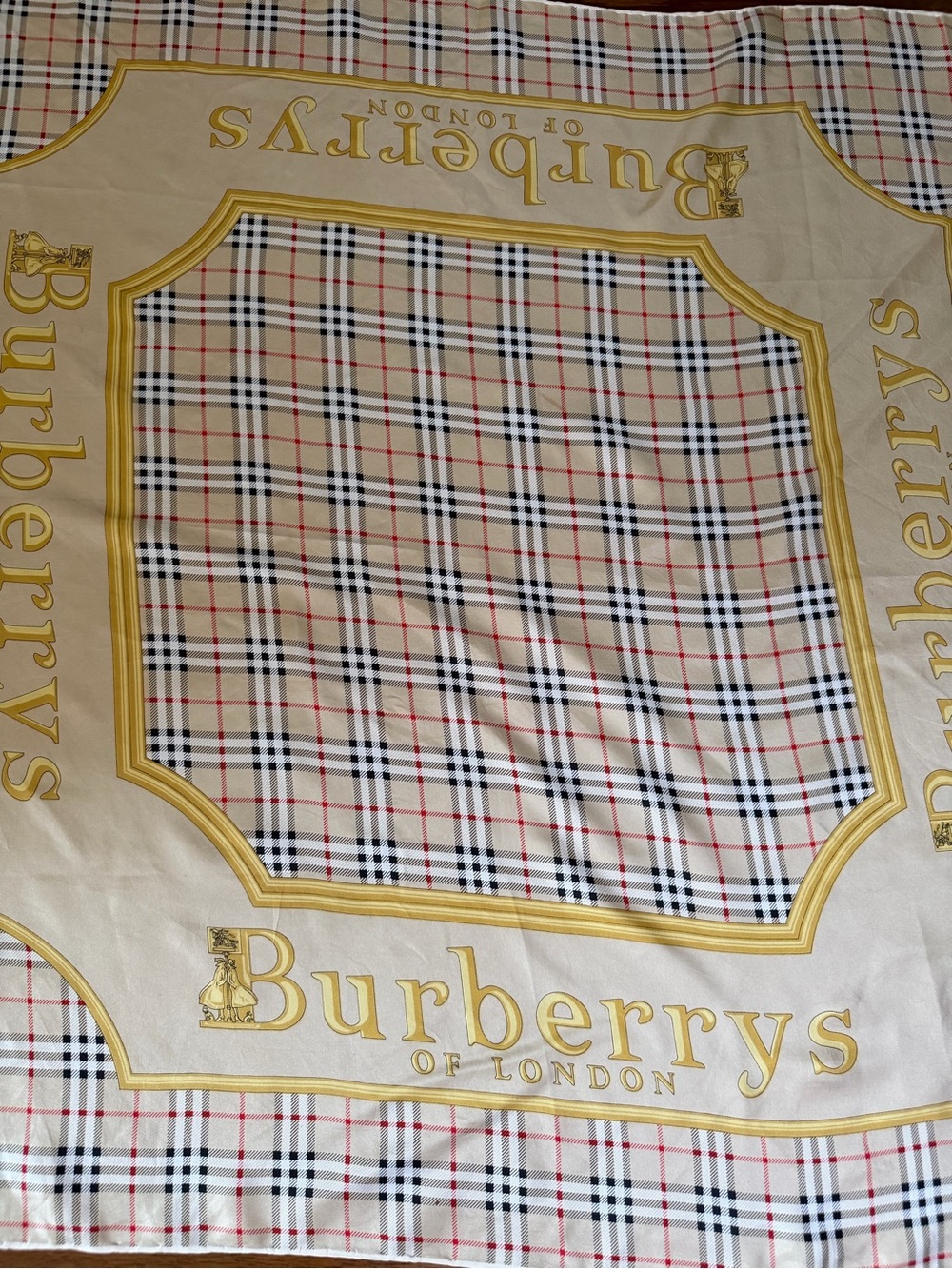Burberrys Beige Nova Check Silk Scarf - Picture 14 of 14